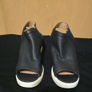 Sonoma Black Perforated Peep-Toe Mules